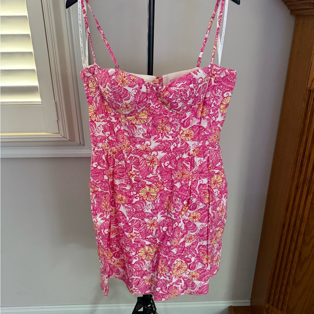 Lilly Pulitzer Pink Floral Print Spaghetti Strap Sundress